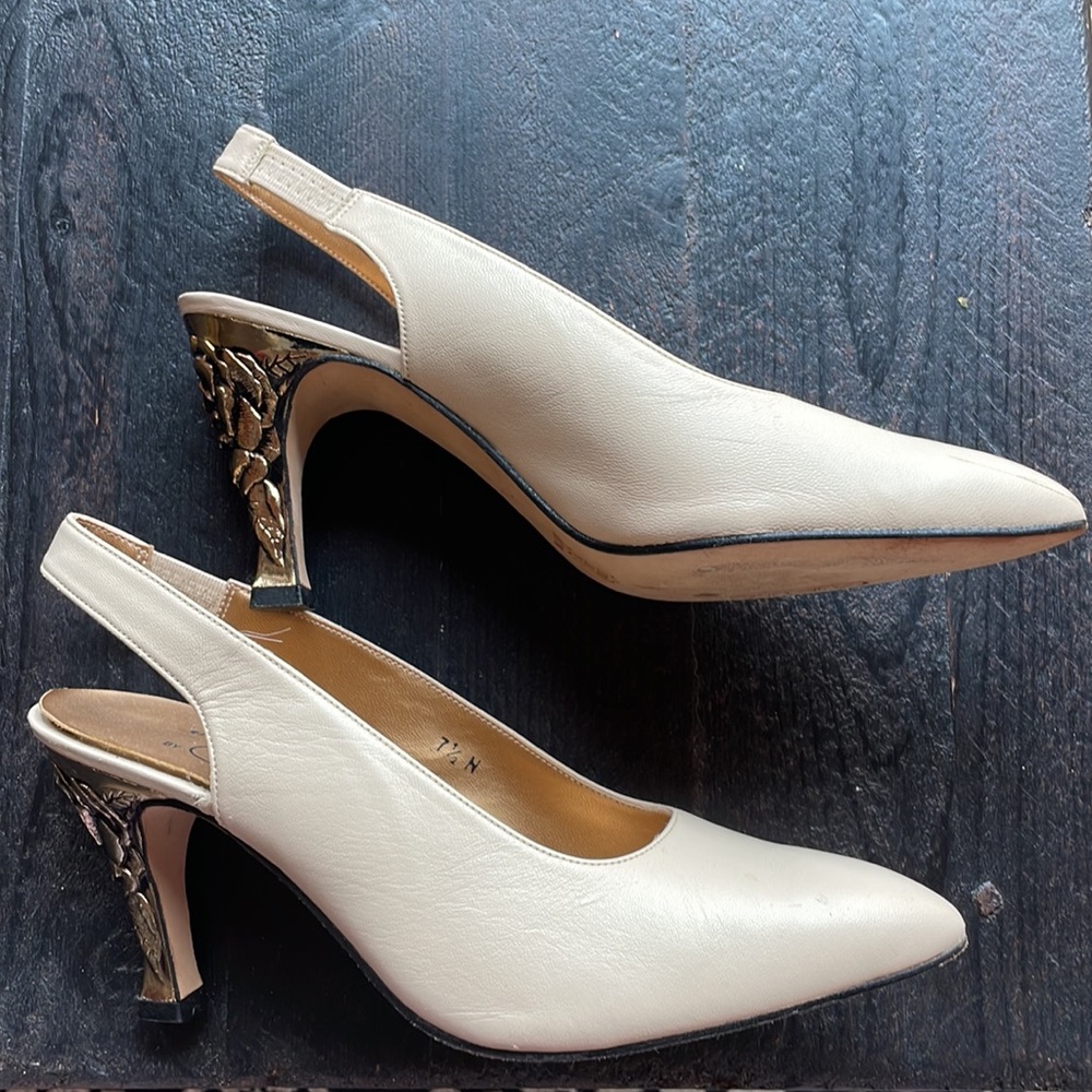 VINTAGE Cha-Raye leather heels - Sz 7.5N - Picture 8 of 11